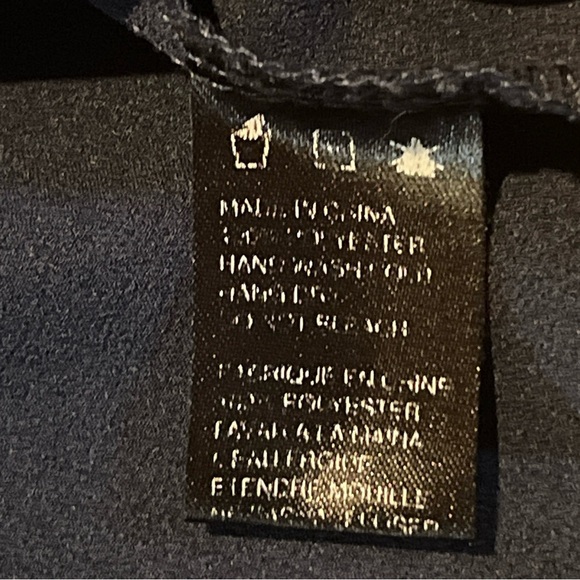 Paper Crane Polyester Tank & Olivia Moon Sheer Silk Sleeveless Blouse - Navy- L - Picture 13 of 13